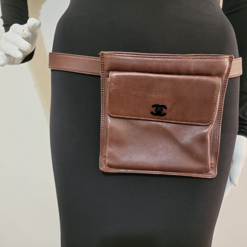 Chanel Brown Leather Waist CC Belt Bag - Picture 3 of 7